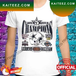 Champions super bowl five time Dallas Cowboys T-shirt