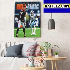 Cincinnati Bengals vs Dallas Cowboys Matchup In NFL Decorations Poster Canvas