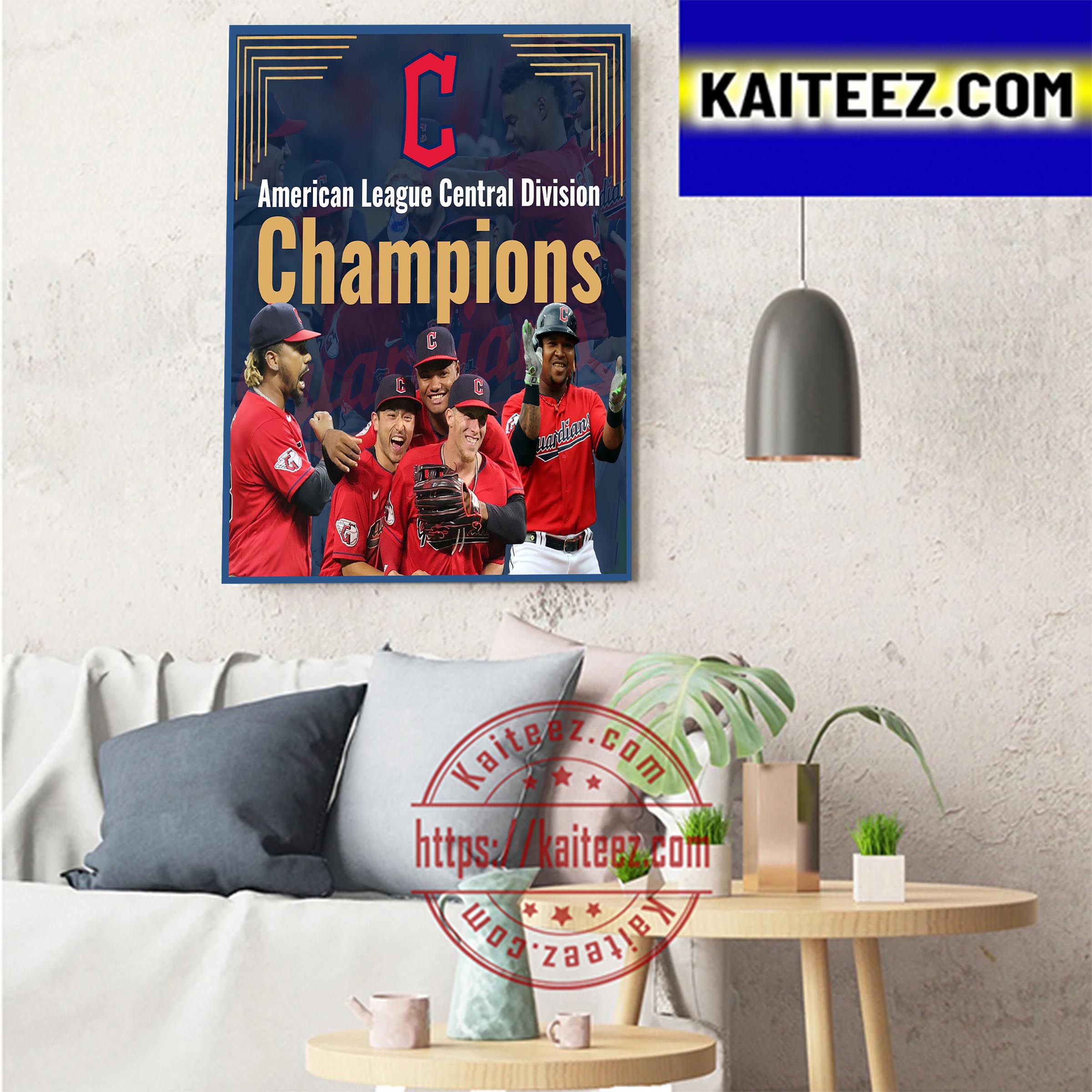 Cleveland Guardians Are 2022 AL Central Division Champions Home Decor  Poster Canvas - REVER LAVIE