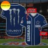 Custom Name Dallas Cowboys Lighting Pattern Black Baseball Jersey