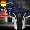 Custom Name Dallas Cowboys Monster Logo Blue Baseball Jersey