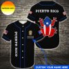 Custom Name Puerto Rico Frog Pattern Baseball Jersey