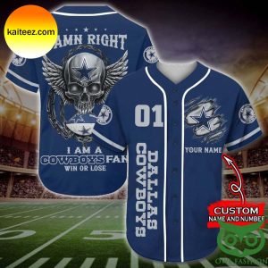 Dallas Cowboys Damn Right Custom Name Baseball Jersey