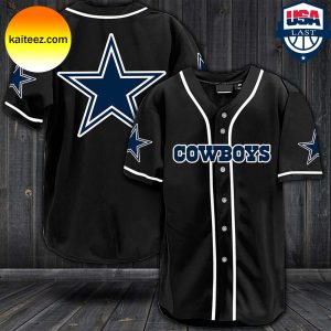 Dallas Cowboys Logo In Black Color Baseball Jersey