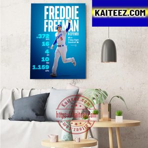 Freddie Freeman Los Angeles Dodgers Postseason Baseball Decorations Poster Canvas