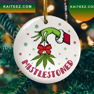 Funny Hand Holding Mistlestoned Christmas Holiday Grinch Decorations Outdoor Ornament