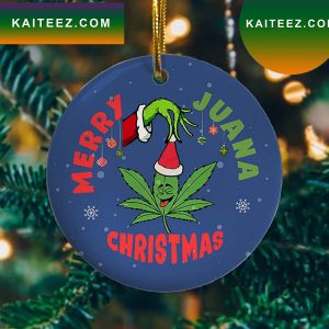 Funny Marijuana Leaf Christmas Tree Merry Juana Grinch Decorations Outdoor Ornament