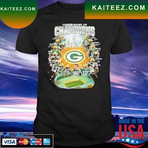 Green Bay Packers team Sport Super BOWL LV champion signatures T-shirt