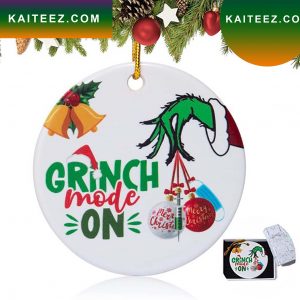 Grinch Mode On Christmas Vaccinated Grinch Decorations Outdoor Ornament