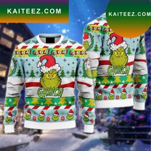 Grinch Santa Hat funny Grinch Christmas Ugly Sweater