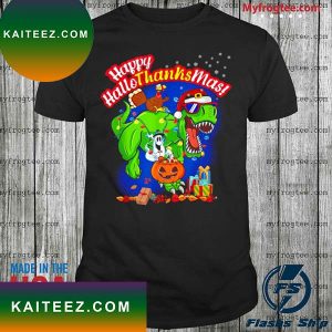 Happy Hallothanksmas  Rex Design T-shirt