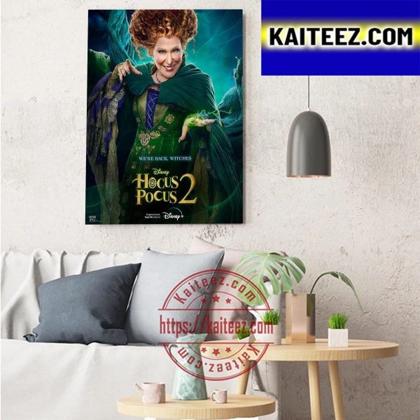 Hocus Pocus 2 Disney We’re Back Witches Bette Midler As Winifred Sanderson Art Decor Poster Canvas