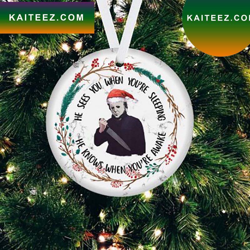 Horror Halloween Michael Myers Christmas Ceramic Ornament Kaiteez