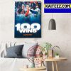Houston Astros 100 Wins In MLB Decorations Poster Canvas