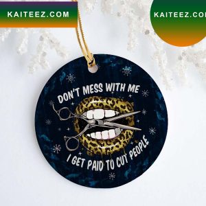 I Get Paid To Cut People Barber Stylist Leopard Christmas Ceramic Ornament