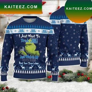 I JUST WANT TO DRINK GRINCH Grinch Christmas Ugly Sweater