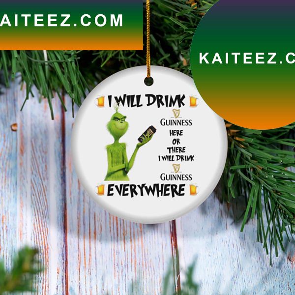 I Will Drink Guinness Beer Christmas Tree Decor Grinch Decorations Outdoor Ornament