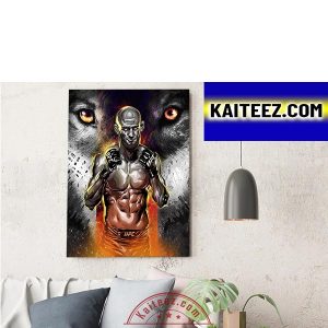 Khamzat Chimaev The Wolf Is Victorious At UFC 279 Decorations Poster Canvas