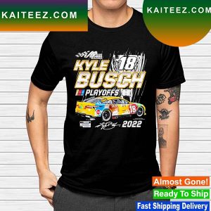 Kyle Busch Joe Gibbs Racing Team Collection Black  NASCAR Cup Series Playoffs T-shirt