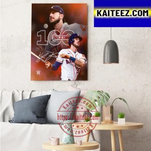 Kyle Tucker Of Houston Astros Reach 100 RBI Since 2009 Art Decor Poster Canvas