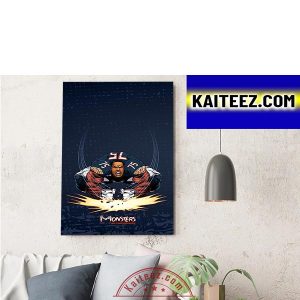 Larry Borom Monster Of The Midway In Chicago Bears NFL ArtDecor Poster Canvas