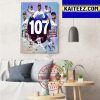 Los Angeles Dodgers 107 Wins Most Wins In Dodgers History Art Decor Poster Canvas