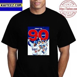 Los Angeles Dodgers First To 90 Wins In MLB Vintage T-Shirt