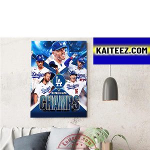 Los Angeles Dodgers NL West Champs Decorations Poster Canvas