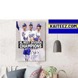 Los Angeles Dodgers NL West Division Champions Decorations Poster Canvas