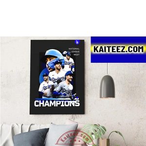 Los Angeles Dodgers National League West Champions Decorations Poster Canvas