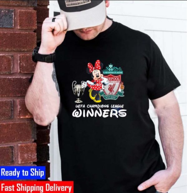 Minnie Mouse Liverpool UEFA Champion League Winner T-shirt
