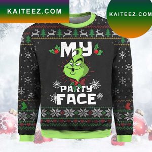 My Party Face Grinch Grinch Christmas Ugly Sweater