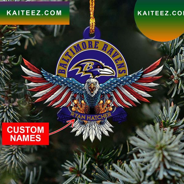 NFL Baltimore Ravens Xmas American US Eagle Ornament