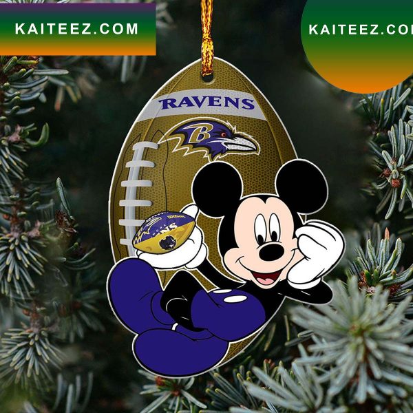NFL Baltimore Ravens Xmas Mickey Ornament