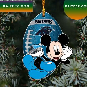 NFL Carolina Panthers Xmas Mickey Ornament