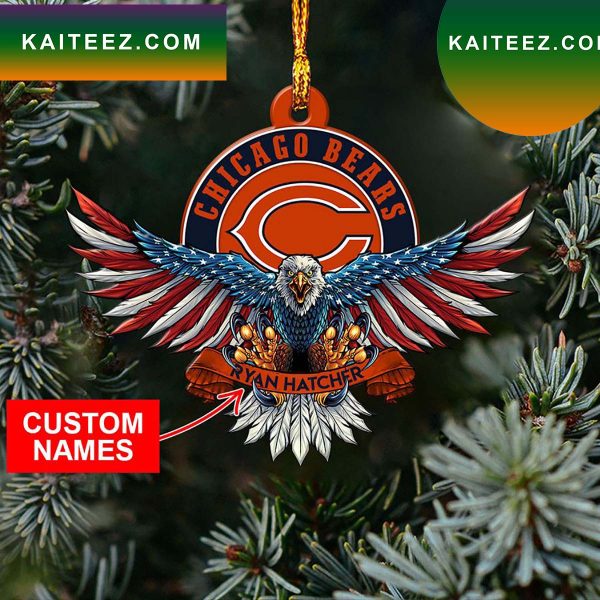 NFL Chicago Bears Xmas American US Eagle Ornament
