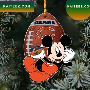 NFL Chicago Bears Xmas Mickey Ornament