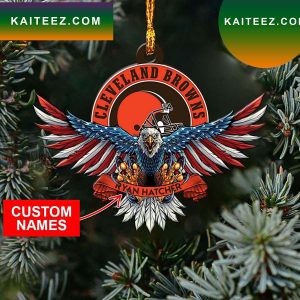 NFL Cleveland Browns Xmas American US Eagle  Ornament