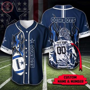 NFL Dallas Cowboys Personalized Baseball Jersey