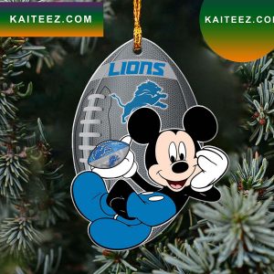 NFL Detroit Lions Xmas Mickey Ornament