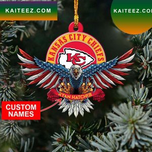 NFL Kansas City Chiefs Xmas American US Eagle Ornament
