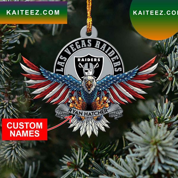 NFL Las Vegas Raiders Xmas American US Eagle Ornament