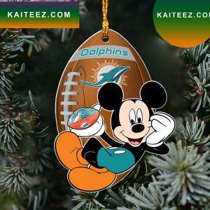 NFL Miami Dolphins Xmas Mickey Ornament