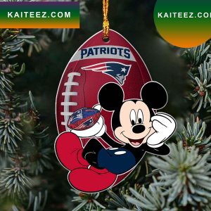 NFL New England Patriots Xmas Mickey Ornament
