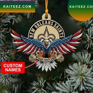 NFL New Orleans Saints Xmas American US Eagle Ornament
