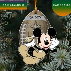NFL New Orleans Saints Xmas Mickey Ornament