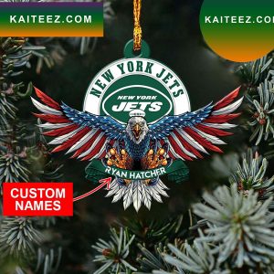 NFL New York Jets Xmas American US Eagle Ornament