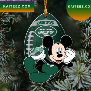 NFL New York Jets Xmas Mickey Ornament