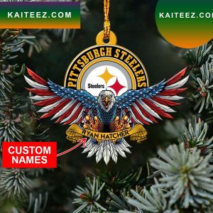 NFL Pittsburgh Steelers Xmas American US Eagle Ornament