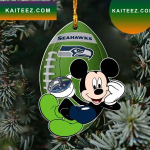 NFL Seattle Seahawks Xmas Mickey Ornament
